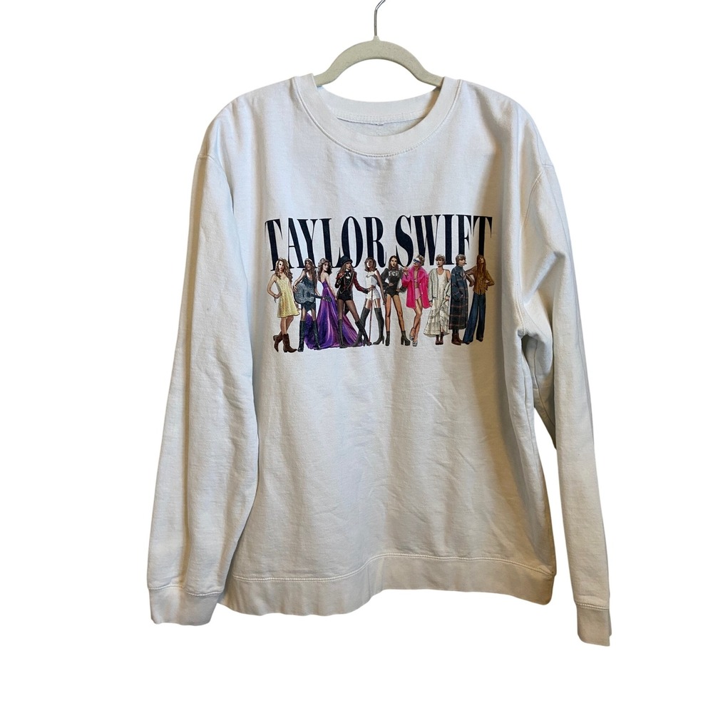 Taylor Swift Midnights Eras Tour Crewneck Sweatshirt White XL